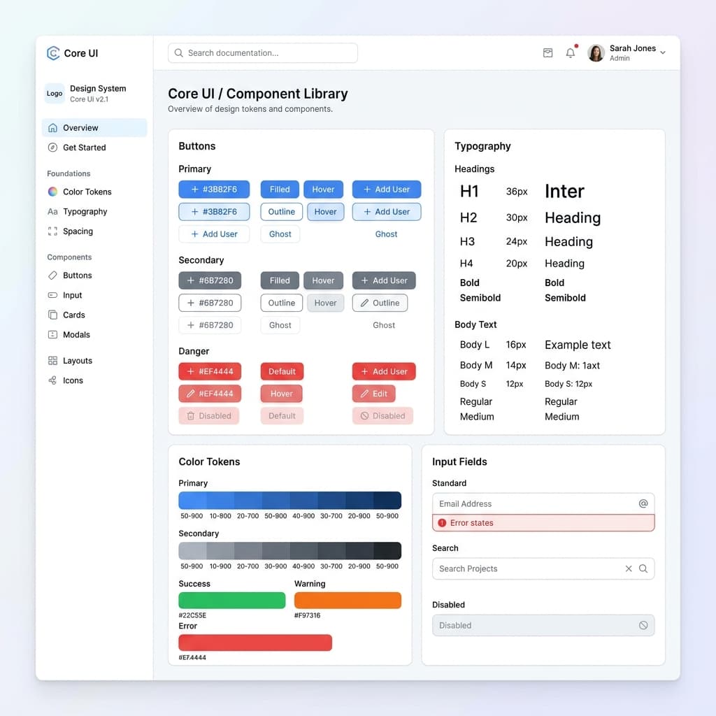 Design System Tokens & UI Guidelines