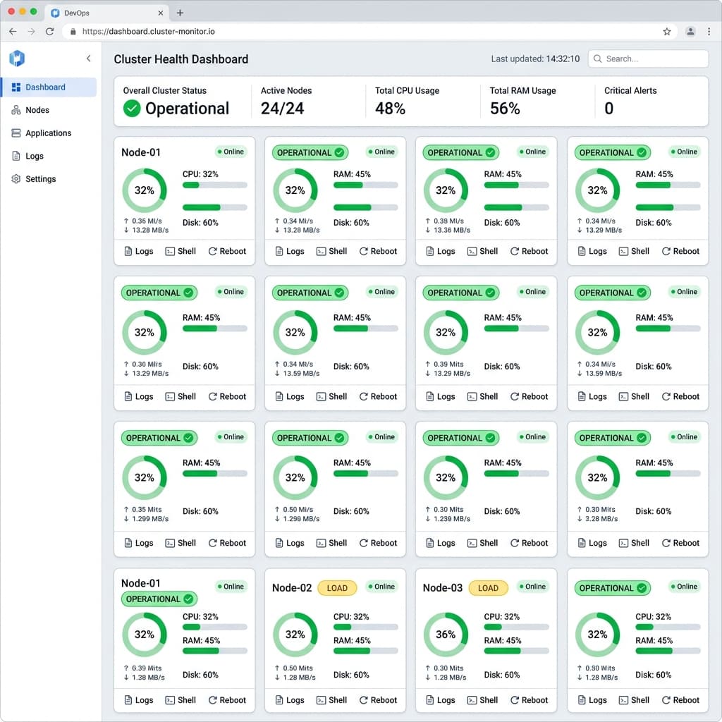 Cluster Health Status Panel